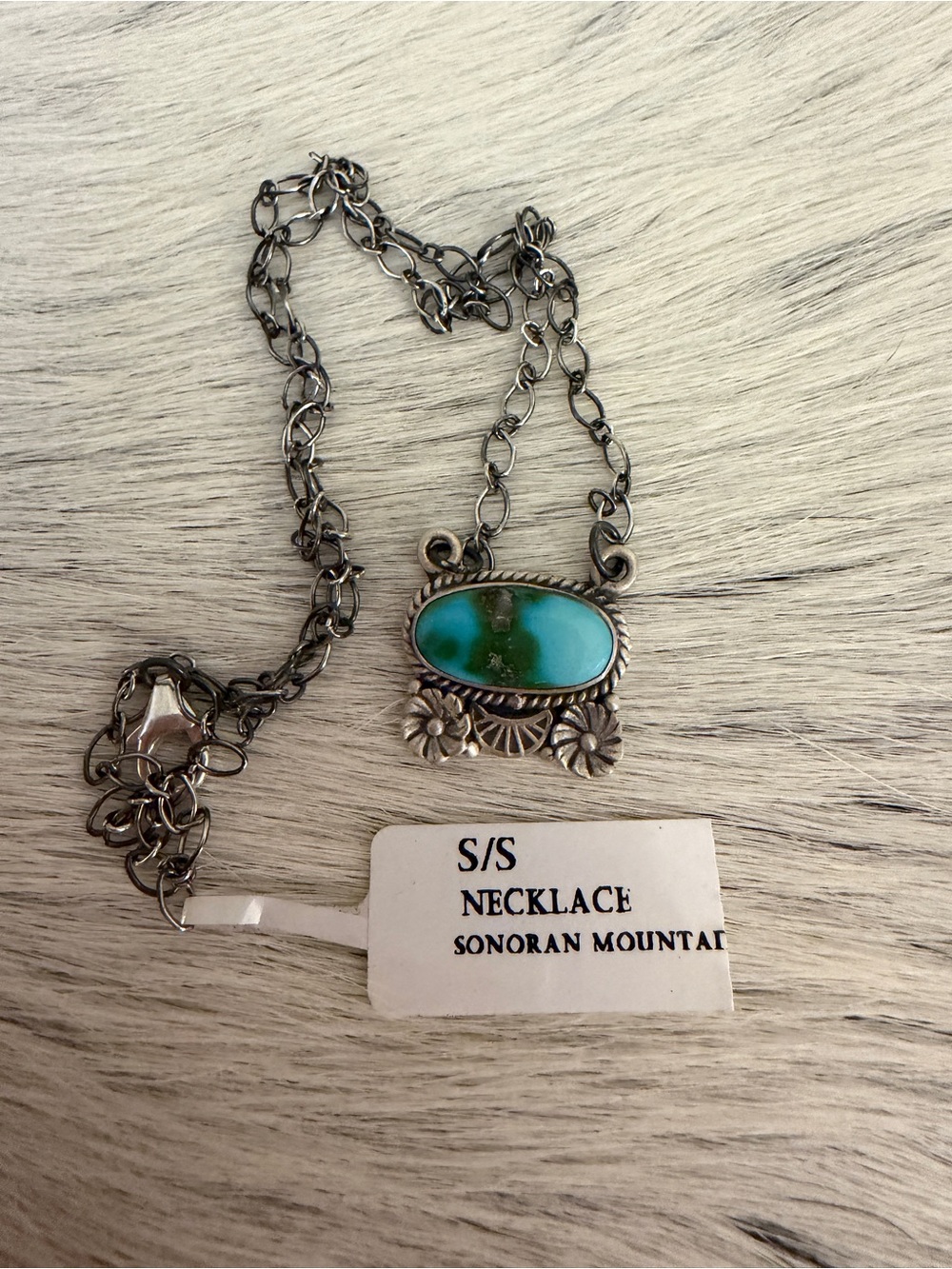 ❤️ Sonoran Mountain Turquoise Adjustable Decorative Necklace Pendant Sterling - Picture 7 of 17